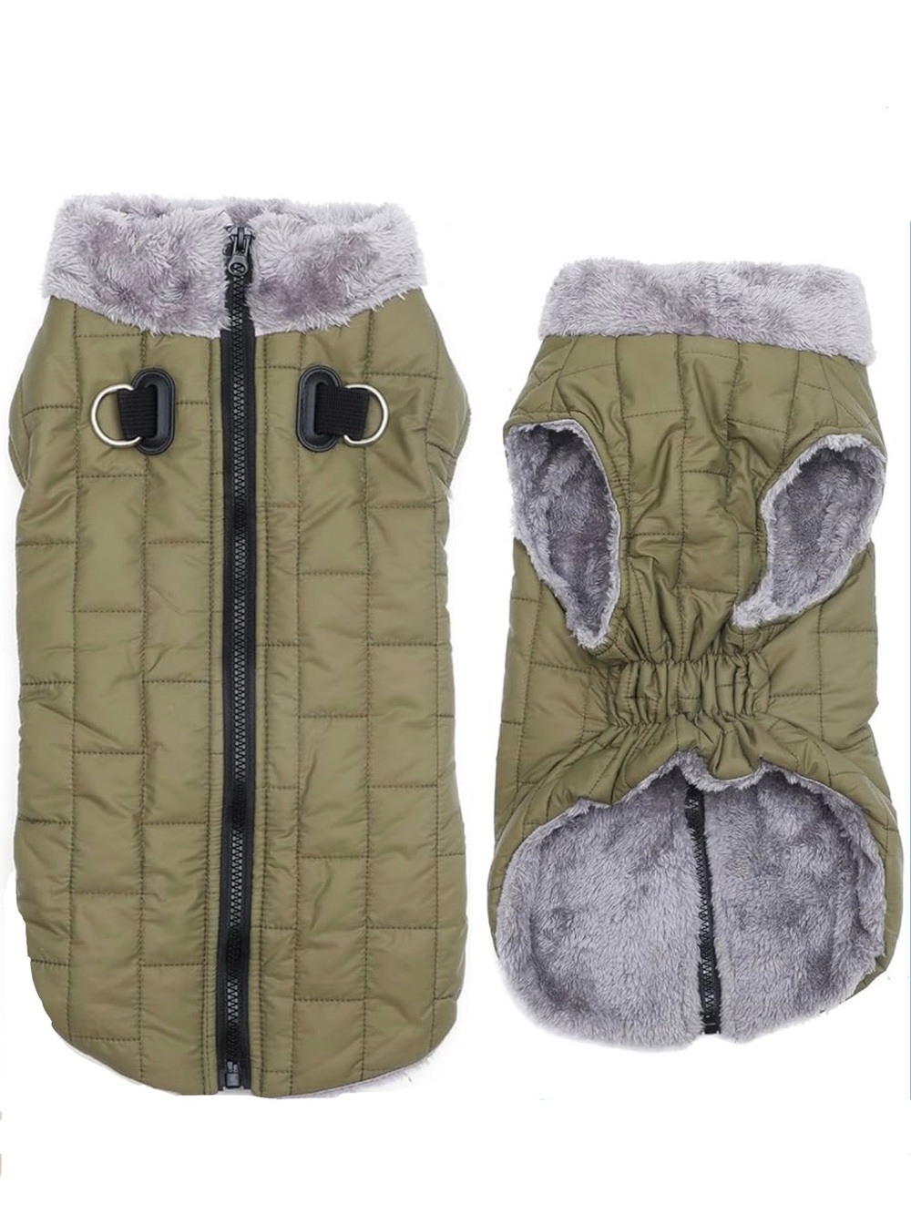 Joy Daog Fleece Lined Dog Coat with Built In Harness - Size XS